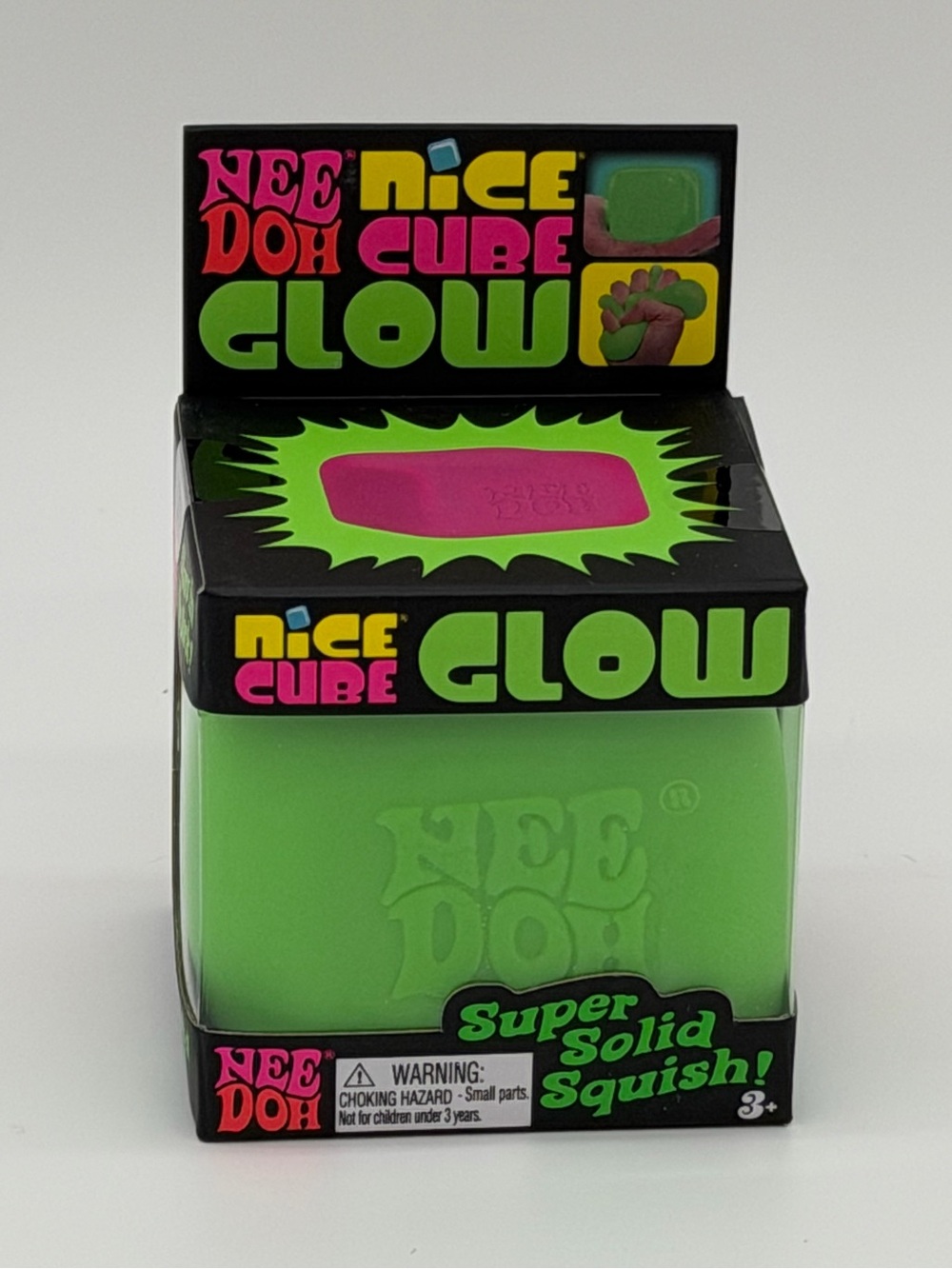 NeeDoh Nice Cube Glow | Green Glow in the dark